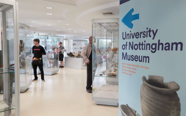 Visitors look around the gallery at University of Nottingham Museum