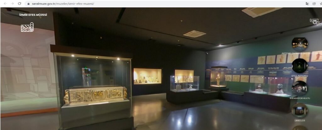 Screenshot of a virtual tour of a museum gallery
