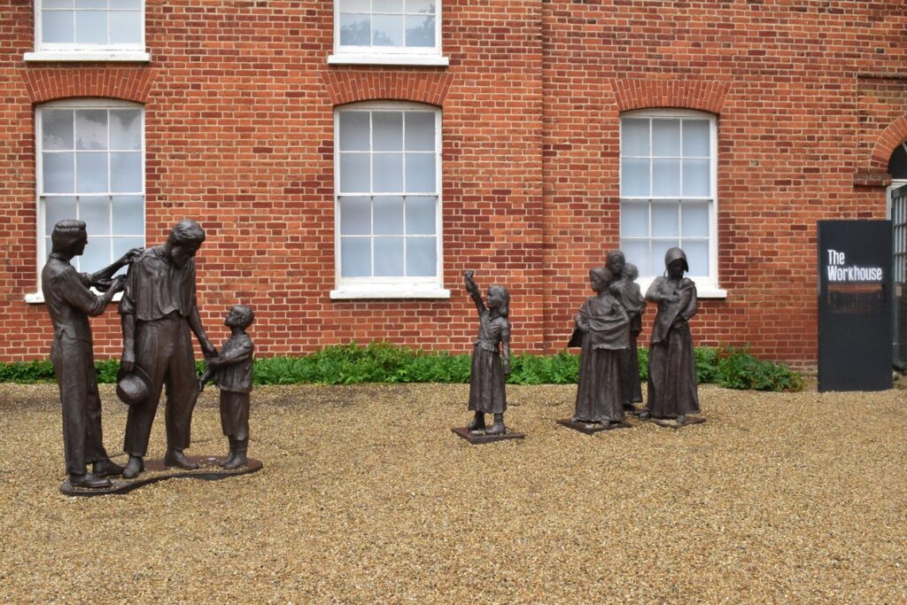 Statues outside Gressenhall Farm and Workhouse 