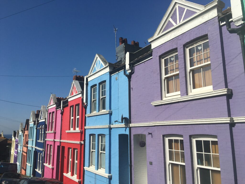 Brighton houses of different colours