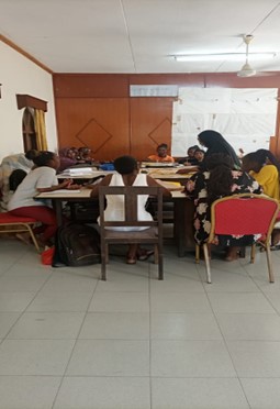 Youth class on Fashion design and Tailoring at National Museums Kenya
