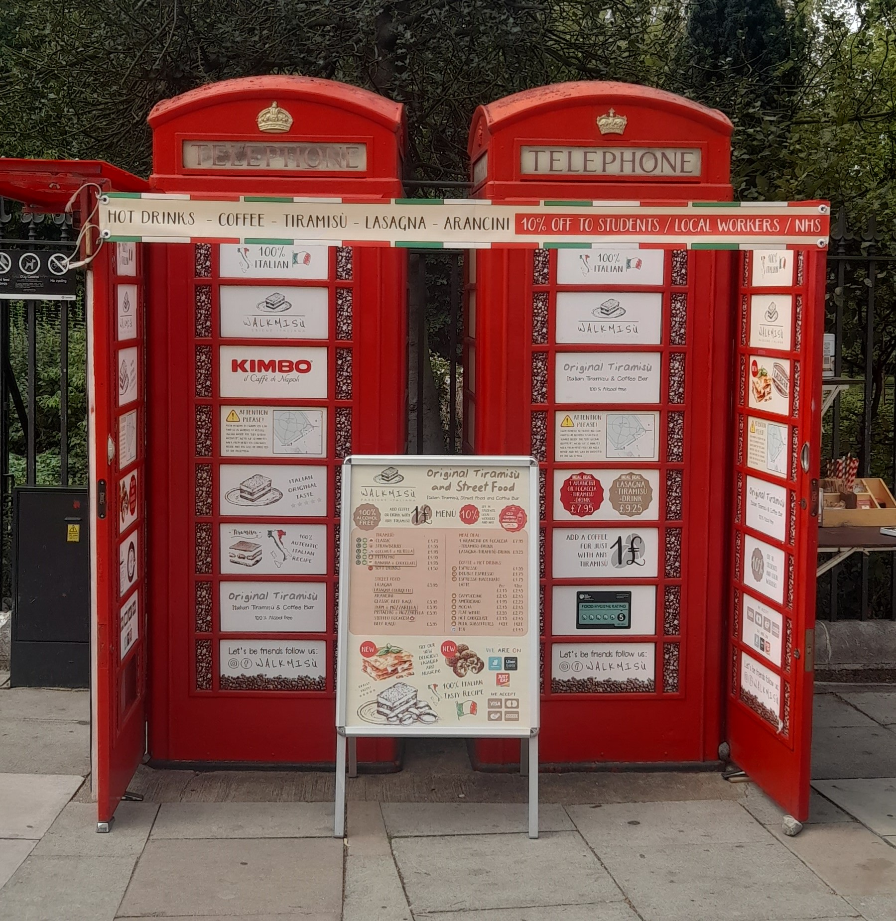 Red telephone box converted into a stall