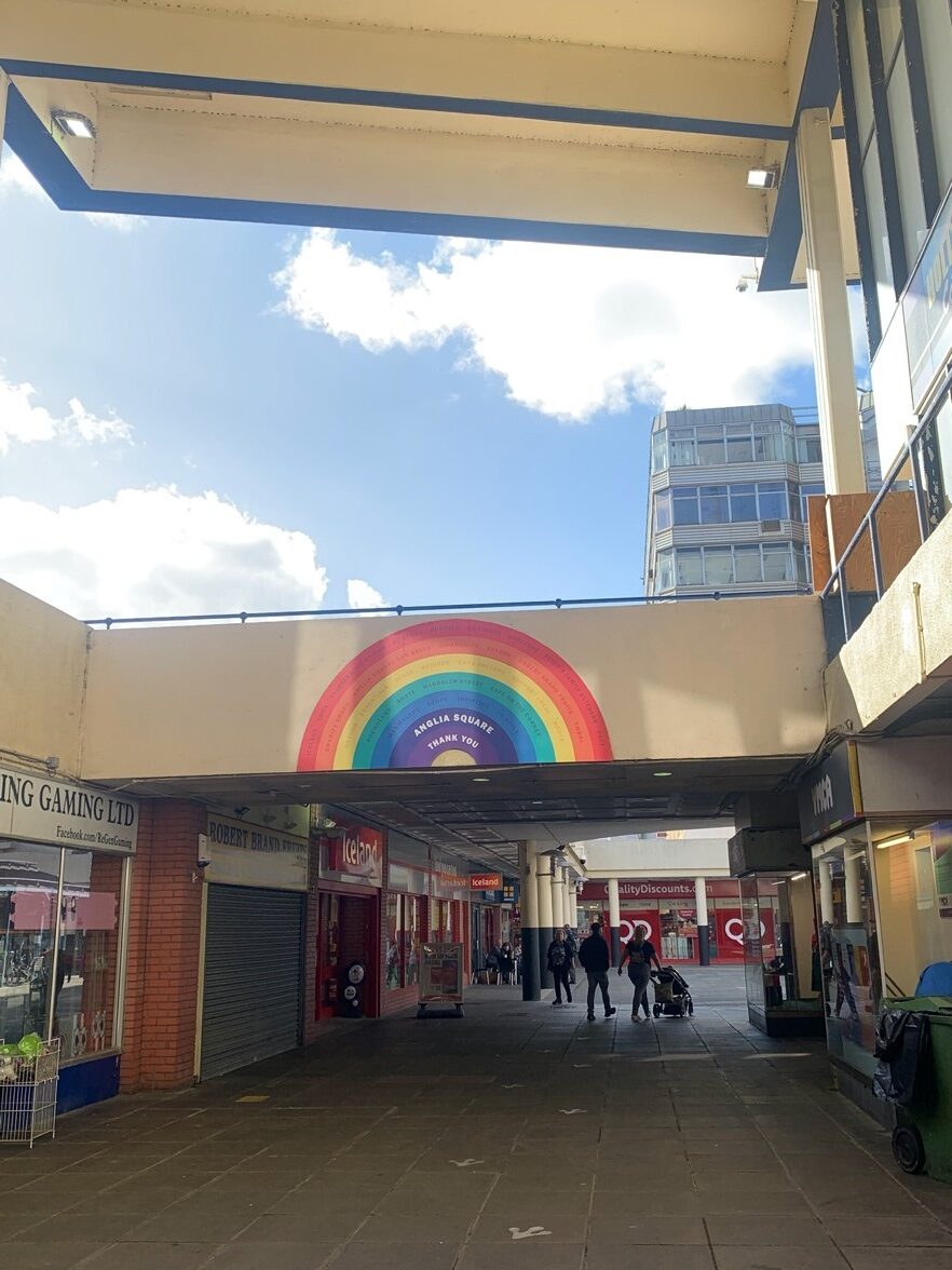 Rainbow graffiti in Norwich