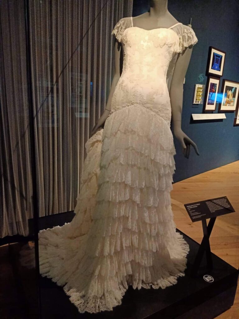 White dress designed by Alexander McQueen