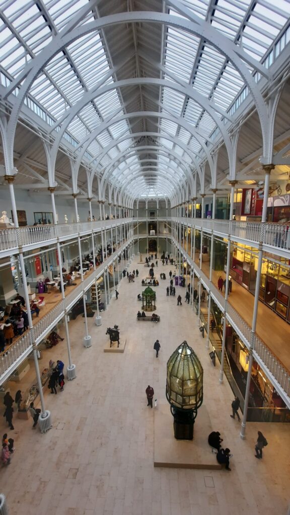 The grand gallery of the National Museum of Scotland