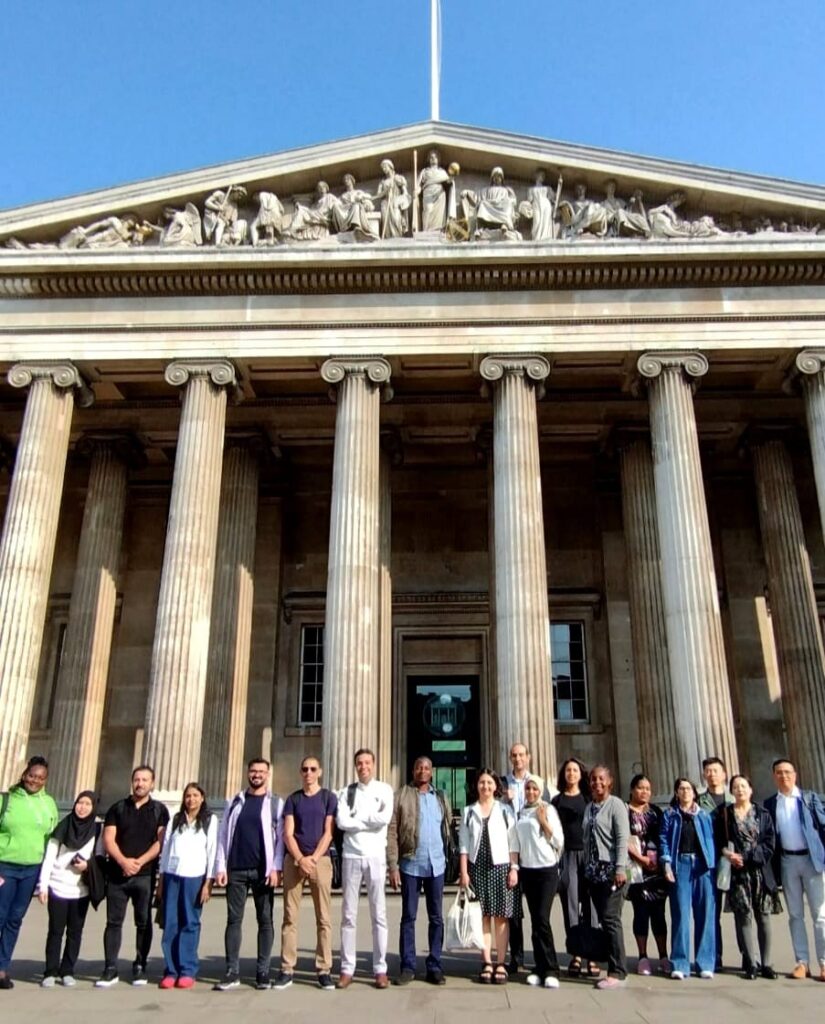 The 2023 ITP fellows pictured outside the British Museum. 