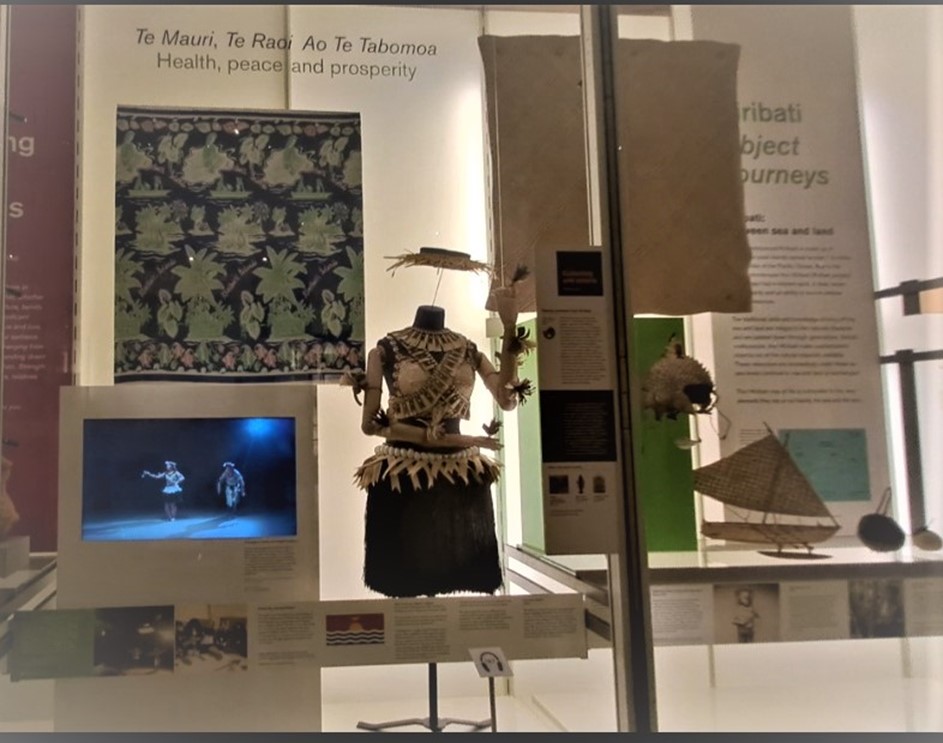 Photograph of the Kiribati display in the BM gallery.