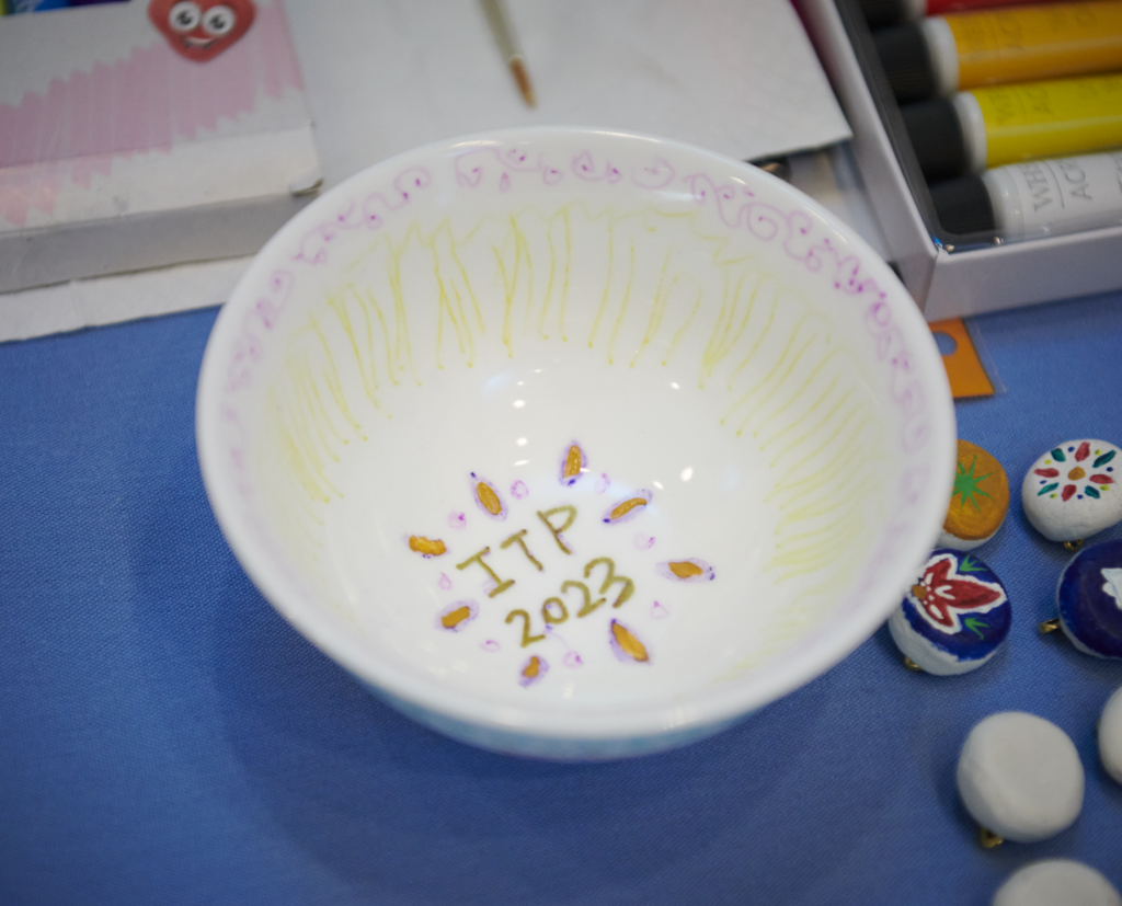 China bowl with 'ITP 2023' written at the bottom of it