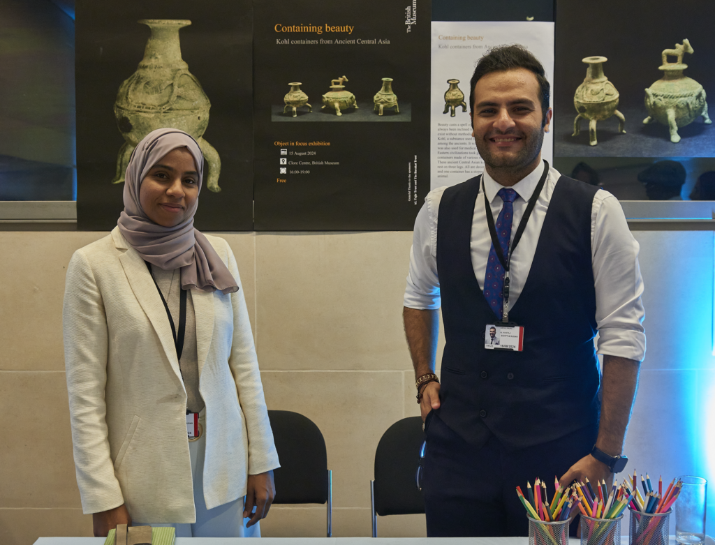 Middle East object in focus group standing with their project