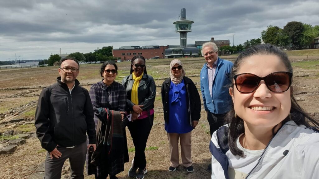 ITP group with Bill Griffiths outside Segedunum Roman fort